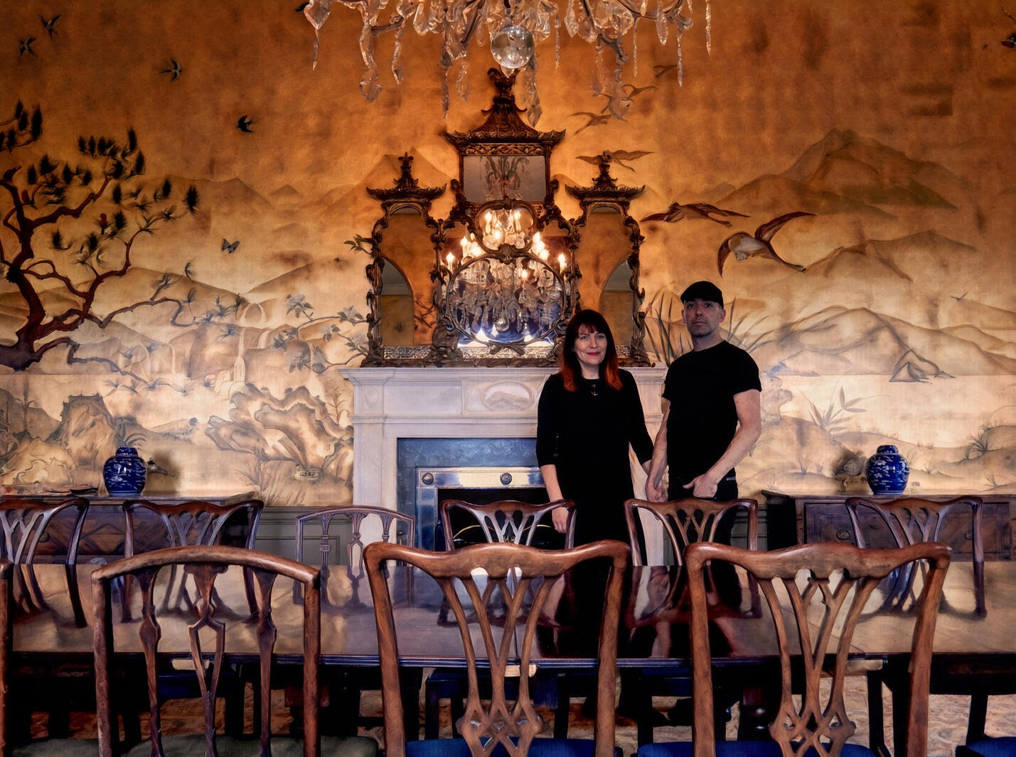 Pitlour dining room with Mr & Mrs Bell